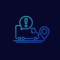 urgent delivery line icon with van vector