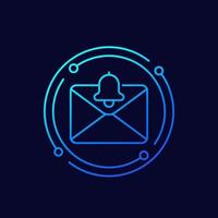 mail notification thin line icon vector