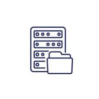 folder and server line vector icon