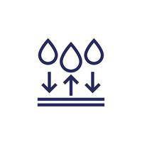 waterproof or water resistant line icon vector