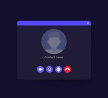 video call interface design, vector