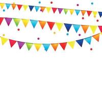 Party Background with Flags Vector Illustration.