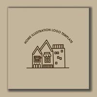 house design template, with brown cartoon outline design style vector