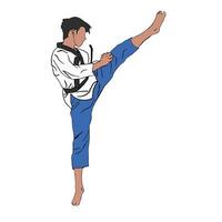 vector de diseño de ilustración de taekwondo. perfecto para el diseño de camisetas o el logotipo