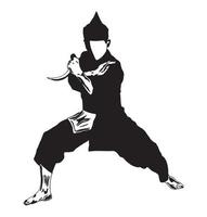 ilustración de la técnica de apertura de pencak silat vector