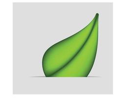 Green leaf icon. Vector illustration