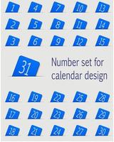 Set of calendar icons with numbers. Vector illustration