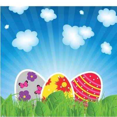 Vector illustration background with easter eggs