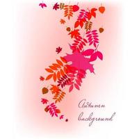 Autumn leaves falling background vector