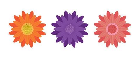 Abstract Flowers on White Background. Vector Illustration.