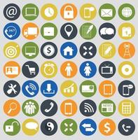 Different business, finance and communication icons vector illustration