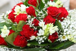 Flower bouquet of red roses photo