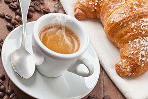 Espresso with croissant photo