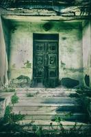 Haunted house with dark scary horror atmosphere photo