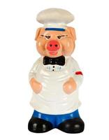 Pig chef on white photo