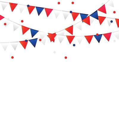 Party Background with Flags Vector Illustration.