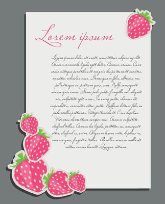 strawberry background blank page vector illustration