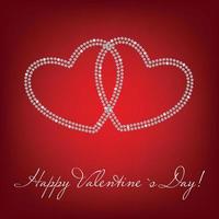 Happy Valentines Day card with heart. Vector illustration