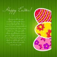 Vector  Paper card with  easter eggs