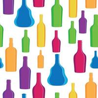 vector, ilustración, silueta, alcohol, botella, seamless, patrón vector