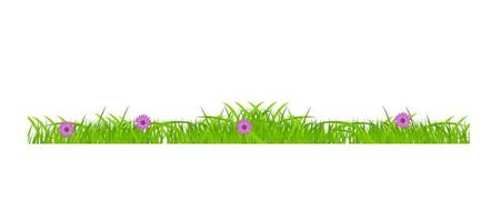 conjunto de bordes de flores y hierba. ilustración vectorial vector