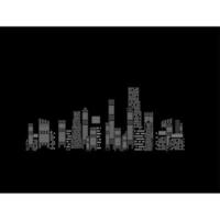 vector illustration of cities silhouette on black background