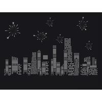 fireworks city vector illustration