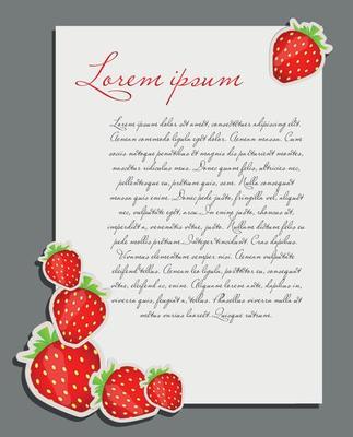 strawberry background blank page vector illustration