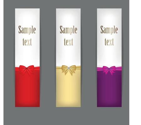 Set of three banners with ribbons. vector illustration