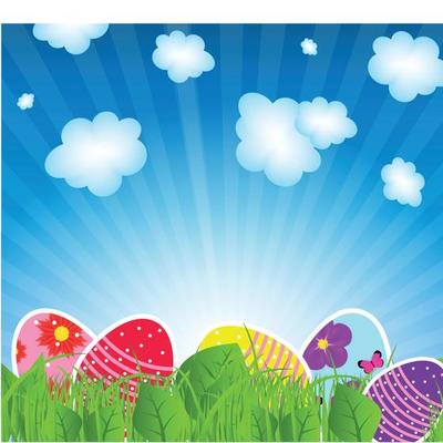 Vector illustration background with easter eggs