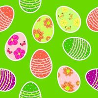 Vector illustration seamless pattern background with  easter eggs