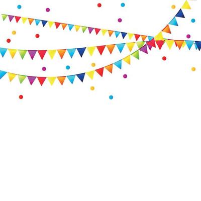 Party Background with Flags Vector Illustration.