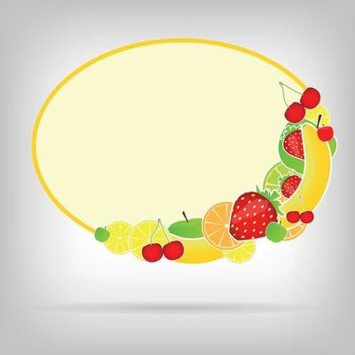 Frame with fresh fruits vector illustration