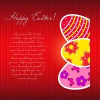 Vector  Paper card with  easter eggs