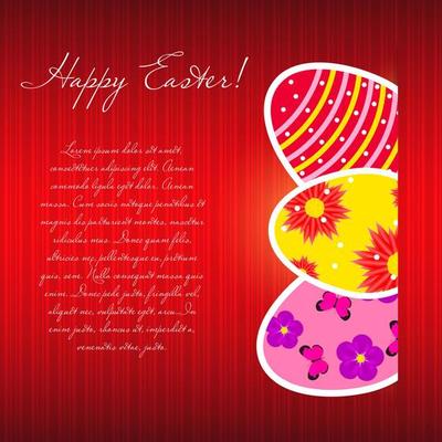 Vector  Paper card with  easter eggs