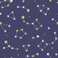 Seamless pattern with constellations of the starry sky. Outer space. Vector graphics.