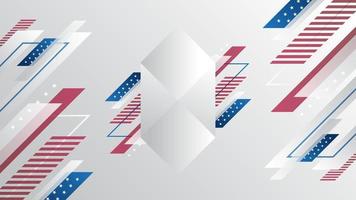 Geometric background design for usa independence day template vector