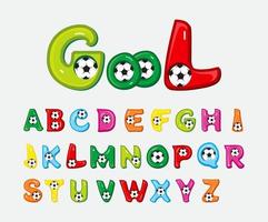 colorful football font and typography text effect. vector