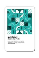 Geometric design of lines, circles and squares with turquoise coloring inside. suitable for poster use vector