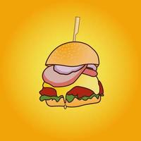 gradiente de fondo de ilustración de vector de hamburguesa