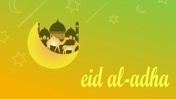 eid al-adha yellow background, perfect for a banner on the day of sacrifice vector