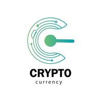 letter C logo crypto currency vector