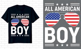 All American boy 4th of July T-shirt design vector