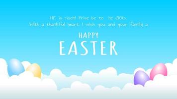 Happy Easter Day illustration. You can use this asset for background your content like as Worship, Poster, Template, Banner, Card, Social Media, Banner, Live Streaming, Presentation, Webinar anymore. vector