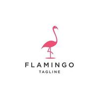 vector plano de plantilla de diseño de icono de logotipo de pájaro flamenco