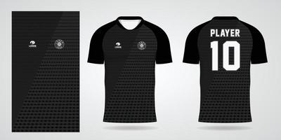 plantilla de diseño de deporte de camiseta de fútbol negro vector