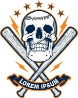 Skull with Baseball bats. Design elements vector