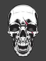 Evil skull with scar illustration vector