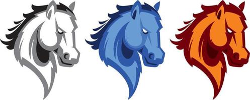 mascota deportiva mustang. logotipo de cabeza de caballo. etiqueta. emblema