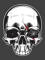 Evil skull with scar illustration vector